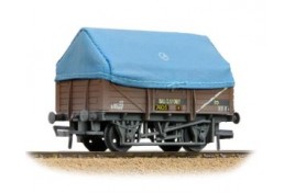 33-085D  5 Plank China Clay Wagon BR Bauxite (TOPS) with hood (Weathered)  OO Gauge